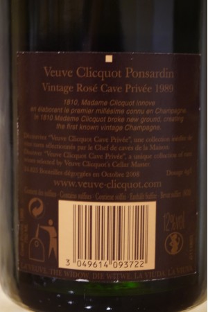 Veuve Clicquot Ponsardin Cave Privée Collection Brut Rosé 1989