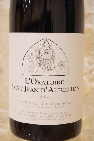 L'Oratoire Saint Jean D'Aureilhan IGP Pays d'Hérault Côteaux du Salagou 2022