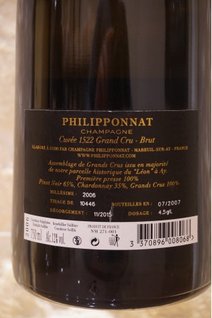 Philipponnat Cuvée 1522 Champagne Brut Grand Cru 2006