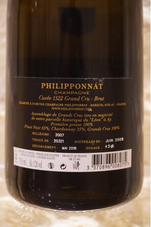 Philipponnat Cuvée 1522 Champagne Brut Grand Cru 2007