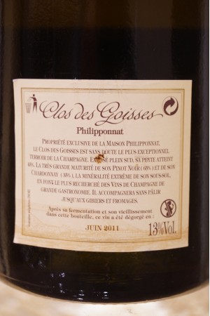 Philipponnat Clos des Goisses Champagne Brut 2001