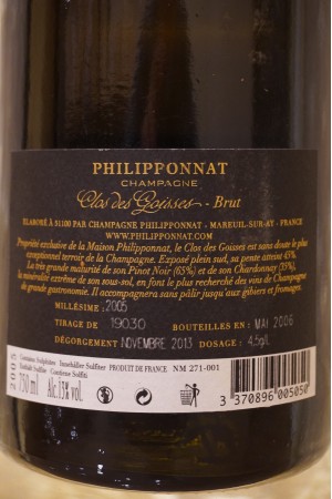 Philipponnat Clos des Goisses Champagne Brut 2005