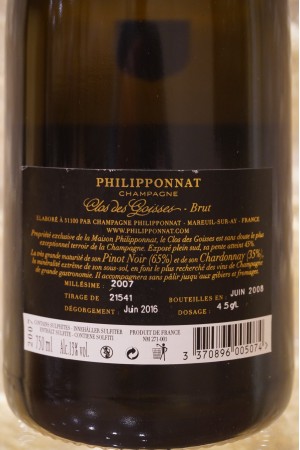 Philipponnat Clos des Goisses Champagne Brut 2007