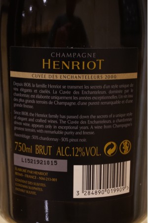 Henriot Cuvée des Enchanteleurs Champagne Brut 2000