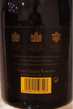 Veuve Clicquot Ponsardin "La Grande Dame" Champagne 1993