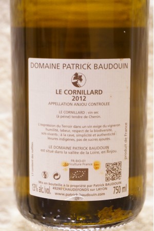 Patrick Baudoin "Le Cornillard" Anjou blanc 2012