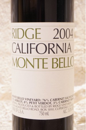 Ridge Vineyards Monte Bello 2004