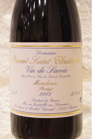 Domaine Prieuré Saint-Christophe "Mondeuse Prestige" Vin de Savoie 2003