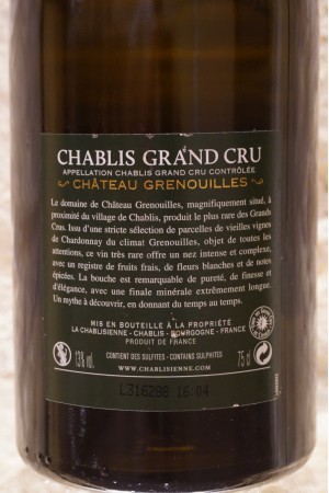 La Chablisienne Château Grenouilles Chablis Grand Cru 2014