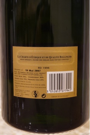 Champagne Bollinger R.D. Extra Brut 1996
