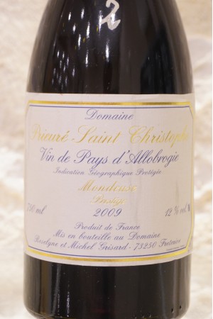 Domaine Prieuré Saint-Christophe "Mondeuse Prestige" Vin de Pays d'Allobrogie 2009