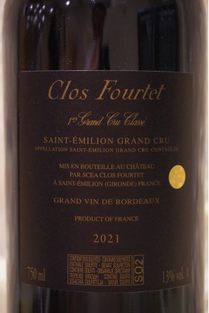 Clos Fourtet Saint-Emilion 1er Grand Cru Classé 2021